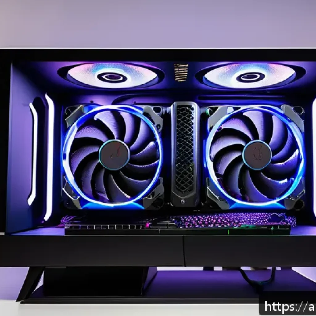 그래픽카드 오버클럭 방법 - A detailed, realistic close-up of a high-end gaming PC setup in an Arab home environment, showcasing...